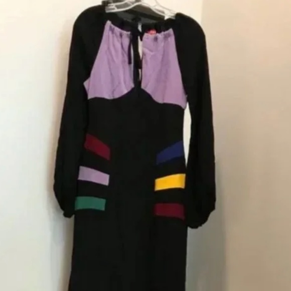 STAUD Pacha Colorblock Pattern Maxi Dress New